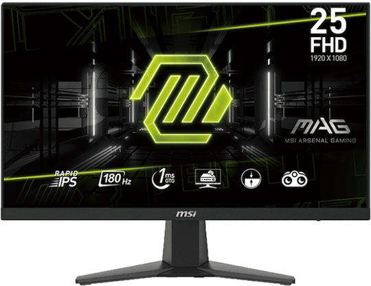 MSI MAG 256F IPS Monitor 24.5" FHD 1920x1080 180Hz με Χρόνο Απόκρισης 1ms GTG
