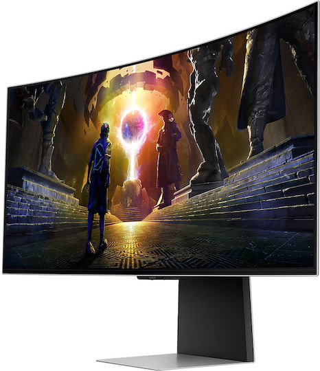 Samsung Odyssey G8 G85SD Ultrawide OLED HDR Curved Gaming Monitor 34" QHD 3440x1440 175Hz με Χρόνο Απόκρισης 0.03ms GTG Ασημί
