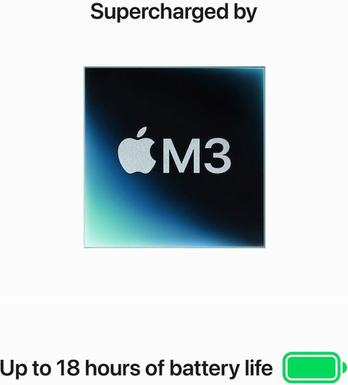 Apple MacBook Air 13" (2024) 13.6" Retina Display (M3-8-Core/16GB/256GB SSD) Starlight (GR Keyboard)