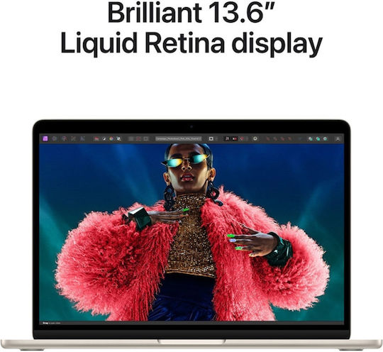 Apple MacBook Air 13" (2024) 13.6" Retina Display (M3-8-Core/16GB/256GB SSD) Starlight (GR Keyboard)