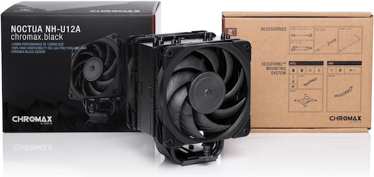 Noctua NH-U12A chromax.black Dual Fan CPU Cooling for AM4/AM5/1200/115x/1700 Socket