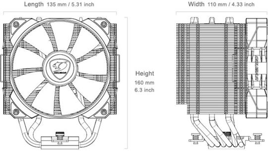 Cougar Forza 85 Ψύκτρα Επεξεργαστή για Socket AM4/AM5/1200/115x/1700