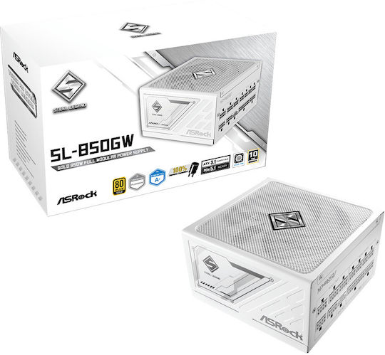 ASRock Steel Legend SL-850GW 850W Бял Компютърно захранване Пълен модул 80 Plus Gold