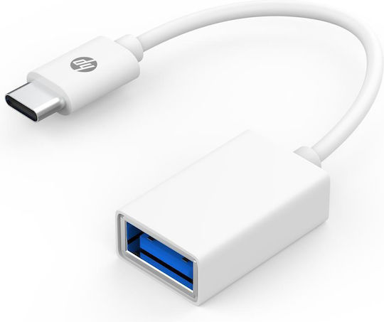 HP Converter USB-C male to USB-A female White 1pcs 9YF06AA