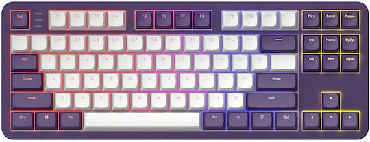 Dark Project ALU87A Gaming Tastatură Mecanică Tenkeyless cu iluminare RGB (Engleză UK) Purple