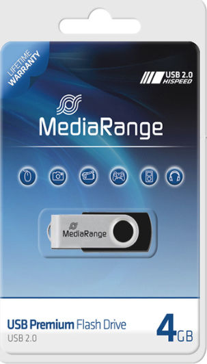 MediaRange 4GB USB 2.0 Stick Black
