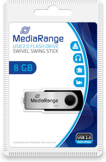 MediaRange 8GB USB 2.0 Stick Black