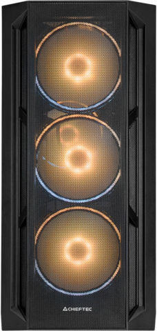 Chieftec Apex Lumo Gaming Midi-Turm Computergehäuse mit Seitenfenster und RGB-Beleuchtung Schwarz