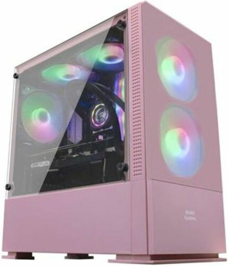 Mars Gaming MCZ Compact Gaming Midi-Turm Computergehäuse mit Seitenfenster und RGB-Beleuchtung Schwarz
