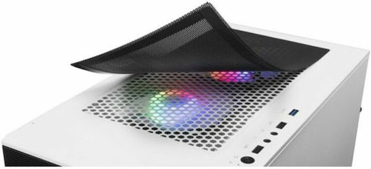 Mars Gaming MCZ Compact Gaming Midi-Turm Computergehäuse mit Seitenfenster und RGB-Beleuchtung Schwarz