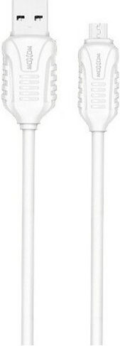 Moxom Regular USB 2.0 to micro USB Cable Λευκό 1m (MX-CB33)