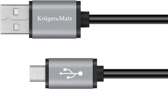 Kruger & Matz Regulär USB 2.0 auf Micro-USB-Kabel Schwarz 1m (KM1235) 1Stück