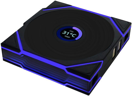 Lian Li UNI FAN TL-LCD Безжичен Вентилатор За Кутия 120мм (1900 Оборота / 54.3cfm) с ARGB Осветление 3бр