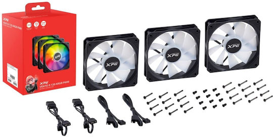 Adata XPG Vento R Reverse Blade Case Fan 120mm 1600rpm 65cfm with ARGB Lighting and 4-Pin PWM Connection