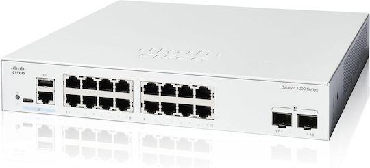 Cisco Catalyst C1200-16T-2G Managed L2 Switch with 16 Gigabit (1Gbps) Ethernet Ports and 2 SFP Ports