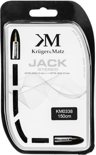 Kruger & Matz 3.5mm Jack Cable Male - 3.5mm Male Gray 1.5m KM0338
