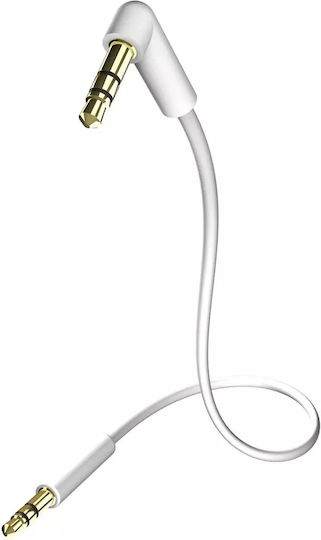 Inakustik Inakustik 3.5mm Jack Cable - 3.5mm Male to 3.5mm Male White 0.75m with Gold Plated Terminals