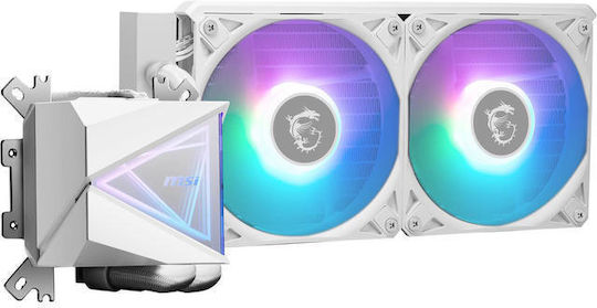 MSI MAG CoreLiquid Υδρόψυξη AIO CPU με 2 Ανεμιστήρες 120mm και ARGB Φωτισμό Λευκή