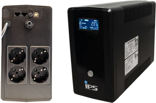 IPS IPS-UPS 1200VA Line-Interactive 720W με 3 Schuko Πρίζες