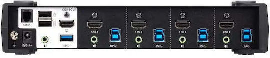 Aten 4-Port USB 3.0 4K HDMI KVMP Switch with Audio Mixer Mode