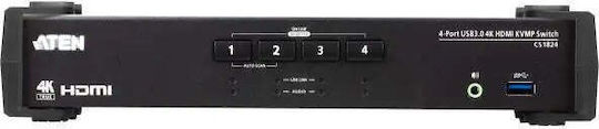 Aten 4-Port USB 3.0 4K HDMI KVMP Switch with Audio Mixer Mode