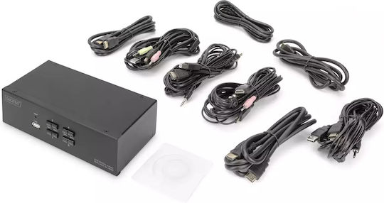 Digitus 4-Port Dual-Display 4K HDMI DS-12883 KVM & Data Switch