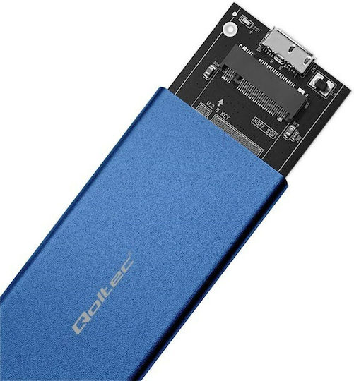 Qoltec Case for Hard Drive M.2 SATA III with Connection USB 3.0 Blue