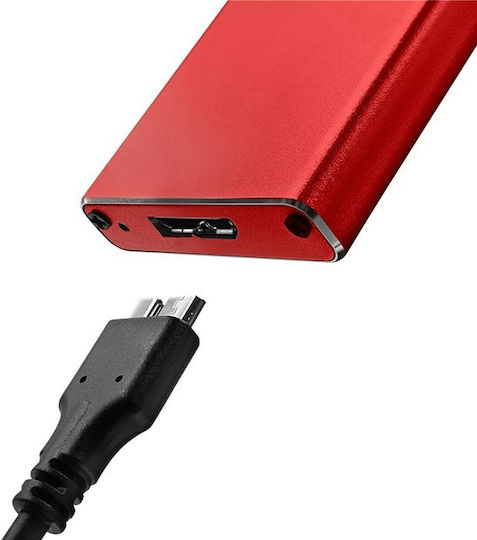 Qoltec Case for Hard Drive M.2 SATA III with Connection USB 3.0 Red