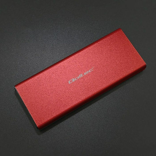 Qoltec Case for Hard Drive M.2 SATA III with Connection USB 3.0 Red