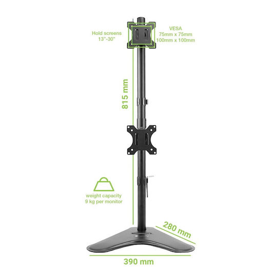 Techly ICA-LCD 2520V2 Стойка за 2 Монитори до 32" Черна