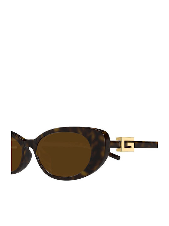 Gucci Γυναικεία Γυαλιά Ηλίου με Καφέ Ταρταρούγα Κοκκάλινο Σκελετό και Καφέ Φακό GG1680S 004