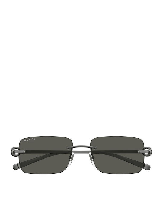 Gucci Unisex Γυαλιά Ηλίου με Ασημί Μεταλλικό Σκελετό και Γκρι Φακό GG1703S 001