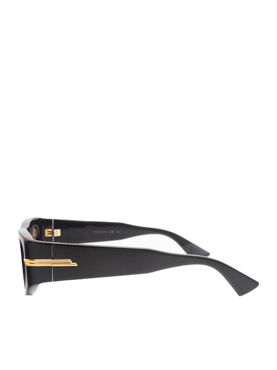 Bottega Veneta Unisex Sunglasses with Black Plastic Frame and Black Lens BV1144S 001