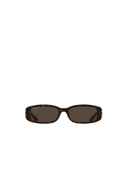 Gucci Women's Sunglasses with Brown Tartaruga Plastic Frame and Brown Lens GG1661s 002