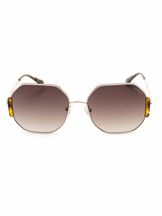 Guess Women's Sunglasses with Gold Metal Frame and Brown Gradient Lens GF6196 32F