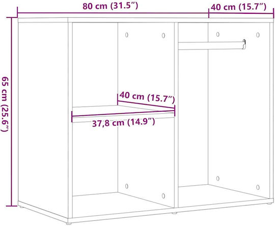 Entry Furniture with Shoe Rack Oaks 80x40x65cm