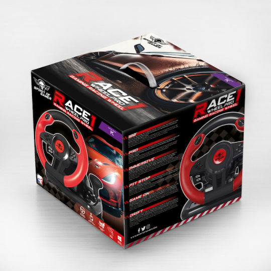 Spirit of Gamer Race Wheel Air Dark Volan cu Pedale pentru PC cu 180° Grade de Rotire