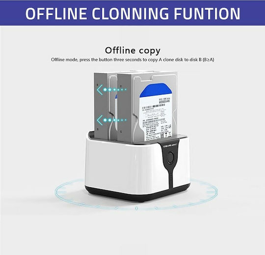 Qoltec Docking Station for 2 Hard Drives SATA 2.5" / 3.5" with Connection USB 3.0 (50309)