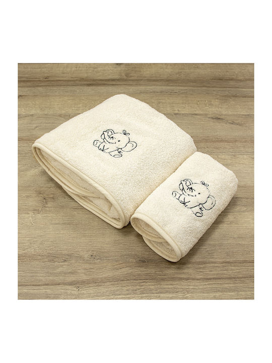 Lino Home Set of baby towels 2pcs Ecru