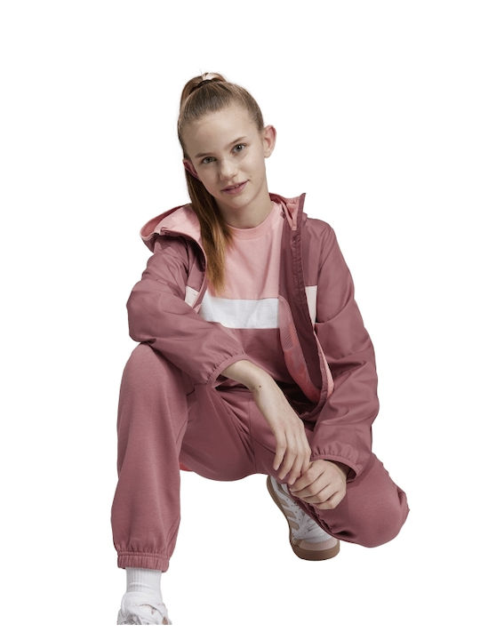 Tiberio Kids Sports Windproof Jacket with Hood Pink