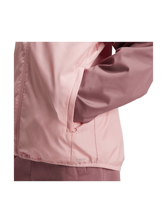 Tiberio Kids Sports Windproof Jacket with Hood Pink