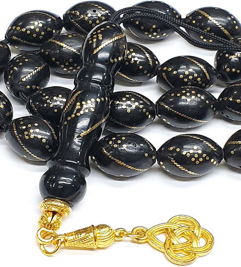 Roloi Komboloi Ebony Worry Beads Black 30cm