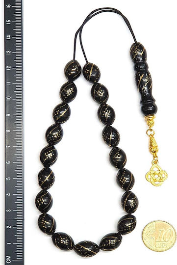 Roloi Komboloi Ebony Worry Beads Black 30cm