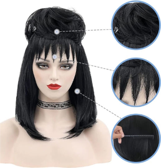 Lydia Deetz Carnival Wig Square Brunette for Halloween