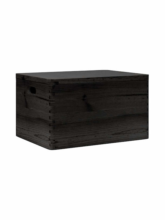 vidaXL Wooden Storage Box with Lid Black 40x30x23cm 1pcs