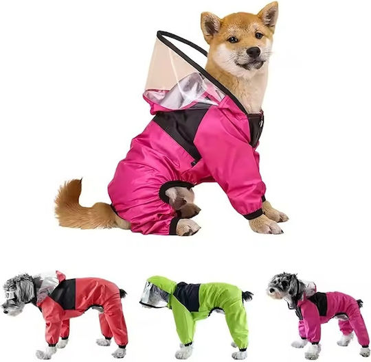 Pink Waterproof Dog Coat with Hood XSmall