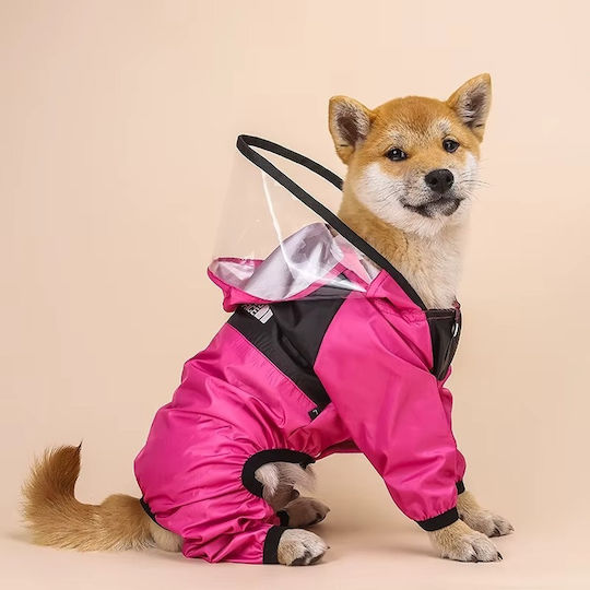 Pink Waterproof Dog Coat with Hood XSmall