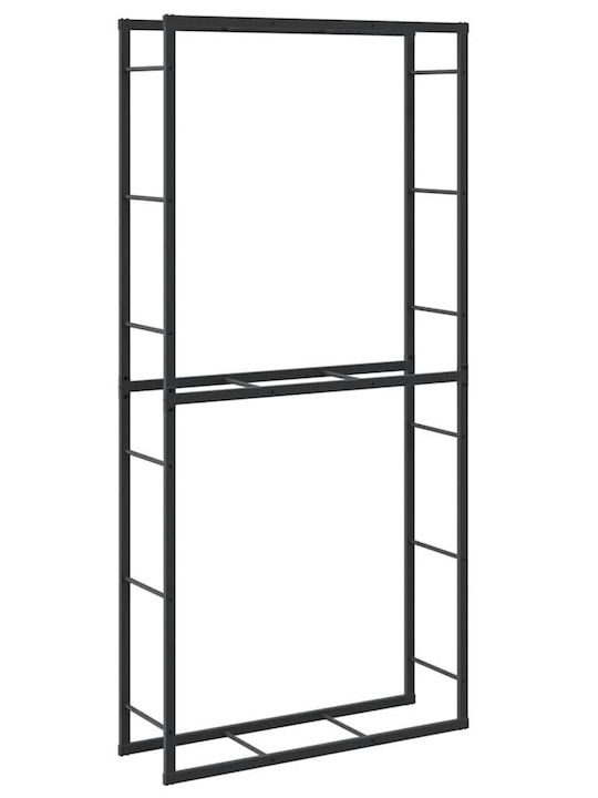 vidaXL Ξύλινο Ράφι Αποθήκευσης Ξύλων 100x30x209cm Μαύρο
