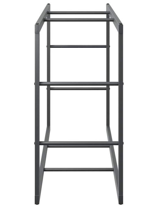 vidaXL Lemn Raft Depozitare lemne 110x30x61cm Negru