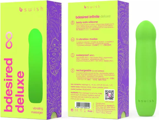 B Swish Bdesired Infinite Deluxe Vibrator 5 Vibration Modes Green